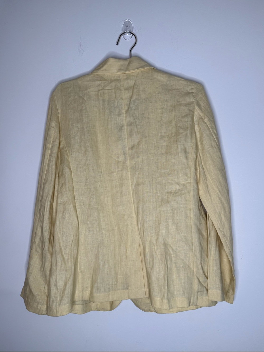 J.Crew Unstructured Parke Blazer Womens Size 6 Linen Jacket V Neck Butter Yellow - Picture 2 of 6